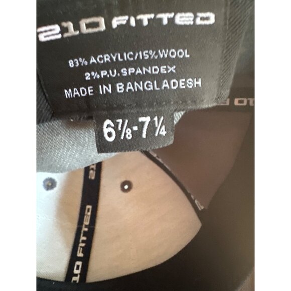 Hanalei Hawaiian Fitted Cap  6 7/8-7 1/4 Grey Blue Patch Tropical Travel - Picture 5 of 6